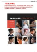 Complete Test Bank for Abnormal Psychology&comma; 17th Edition by Jill M&period; Hooley&comma; James N&period; Butcher & Matthew K&period; Nock &ndash; Full Chapter Exams&comma; DSM-5-TR Aligned Questions & Clinical Case Scenarios &comma; Latest Update 