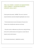 NSG-322 Topic 1 Exam Guide&colon; Psychiatric Mental Health Nursing &ndash; 120 Q&A &lpar;2026-2027 Edition&rpar;