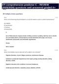 ATI comprehensive predictor C &ndash; REVIEW &lpar;2025&sol;2026&rpar; questions well answered graded A&plus;