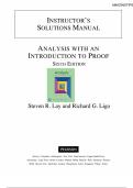 Analysis with an Introduction to Proof 6th Edition - Complete Solutions Manual by Steven R&period; Lay &comma; All Chapters &comma; LATEST UPDATE 