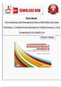 Test Bank  For Leadership And Management Nurses &lpar;5th Edition&rpar; By Anita Finkelman &ndash; Complete Exam Questions & Verified Answers &vert; Core Competencies For Quality Car