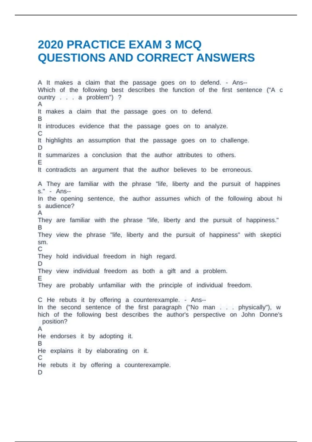 DOD INITIAL ORIENTATION AND AWARENESS TRAINING (FINAL EXAM) QUESTIONS ...