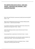 PTC CERTIFICATION EXAM &lpar;AMCA&rpar; &vert; NEW 2026 UPDATE &vert; QUESTIONS AND ANSWERS &vert; WITH COMPLETE SOLUTION