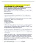 CERTIFIED EMERGENCY MANAGER 2026 STUDY GUIDE QUESTIONS AND SOLUTIONS RATED A&plus; 