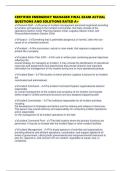 CERTIFIED EMERGENCY MANAGER FINAL EXAM ACTUAL QUESTIONS AND SOLUTIONS RATED A&plus;