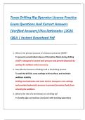 Texas Drilling Rig Operator License Practice Exam Questions And Correct Answers &lpar;Verified Answers&rpar; Plus Rationales &vert;2026  Q&A &vert; Instant Download Pdf