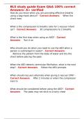 BLS Study guide and Exam questions Answered 