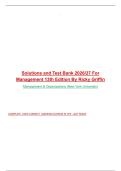 Solutions and Test Bank 2026&sol;27 For Management 13th Edition By Ricky Griffin Management & Organizations &lpar;New York University&rpar;