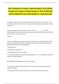 CHC Compliance Program Administration&sol; CHC EXAM&colon; Compliance Program Administration 2 SETS COMPILED WITH COMPLETE SOLUTION RATED A&plus; NEW EDITION 