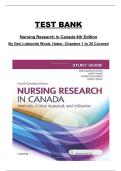 Nursing Research in Canada &lpar;4th Edition&rpar; by Geri LoBiondo-Wood & Haber &ndash; Chapters 1&ndash;20 Complete Test Bank