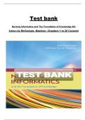 Nursing Informatics and the Foundation of Knowledge &lpar;4th Edition&rpar; by Dee McGonigle & Kathleen Mastrian &ndash; Chapters 1&ndash;26 Complete Test Bank