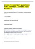 NCLEX-PN 3000 TEST QUESTIONS WITH CORRECT ANSWERS &lpar;100&percnt; CORRECT&rpar; 