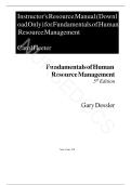 Fundamentals of Human Resource Management 5th Edition Instructor&rsquo;s Solution Manual &ndash; Gary Dessler &vert; HR Teaching Guide