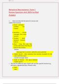 Behavioral Neuroscience  Exam 1 Review Questions And 100&percnt; Verified Answers