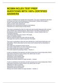 NCSBN NCLEX TEST PREP QUESTIONS WITH 100&percnt; CERTIFIED ANSWERS 