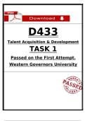 D433 Task 1 &ndash; Talent Acquisition & Development &lpar;2026&rpar; &vert; WGU &vert; Passed First Attempt