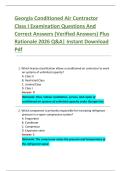 Georgia Conditioned Air Contractor   Class I Examination Questions And   Correct Answers &lpar;Verified Answers&rpar; Plus   Rationale 2026 Q&A&vert; Instant Download   Pdf  