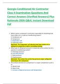 Georgia Conditioned Air Contractor  Class II Examination Questions And  Correct Answers &lpar;Verified Answers&rpar; Plus  Rationale 2026 Q&A&vert; Instant Download  Pdf 