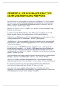 PRIMERICA LIFE INSURANCE PRACTICE EXAM QUESTIONS AND ANSWERS 