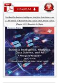  Test Bank For Business Intelligence&comma; Analytics&comma; Data Science&comma; and AI&comma; 5th Edition by Ramesh Sharda&comma; Dursun Delen&comma; Efraim Turban Chapter 1-11 &vert;&vert; Complete A&plus; Guide&period;