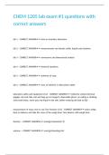 CHEM 1205 lab exam -1 questions with correct answers