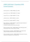 CHEM 1205 Exam 1 Questions With Correct Answers&period;