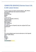 COMPUTER GRAPHICS Review Exam Q & A USC Latest Version