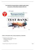 Test Bank for Transportation&colon; A Global Supply Chain Perspective &lpar;10th Edition&rpar; by Robert A&period; Novack&comma; Brian Gibson&comma; and Yoshinori Suzuki &ndash; Complete Exam Questions and Answers &vert; ISBN-