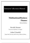 Multinational Business Finance 15th Edition Solution Manual & Instructor Manual &vert; Eiteman&comma; Stonehill&comma; Moffett &vert; 2025 Instructor Resources