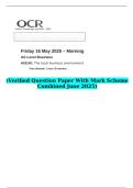 2025 AS Level Business H031&sol;01 The local business environment   &lpar;Verified Question Paper With Mark Scheme Combined June 2025&rpar;