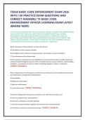 TEXAS BASIC CODE ENFORCEMENT EXAM 2026 WITH 130 PRACTICE EXAM QUESTIONS AND  CORRECT ANSWERS&sol; TX BASIC CODE ENFORCEMENT OFFICER LICENSING EXAM LATEST  &lpar;BRAND NEW&excl;&rpar;