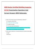 AWS Senior Certified Welding Inspector &lpar;SCWI&rpar; Examination Questions And Correct Answers With Rationales 2026 