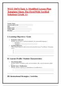 WGU D674 Task 1&colon; Modified Lesson Plan Template&vert; Open The First&vert;With Verified Solutions Grade A&plus;