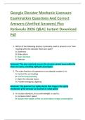 Georgia Elevator Mechanic Licensure  Examination Questions And Correct  Answers &lpar;Verified Answers&rpar; Plus  Rationale 2026 Q&A&vert; Instant Download  Pdf  