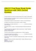 LRA 211 Final Exam Study Guide Questions with 100&percnt; Correct Answers 