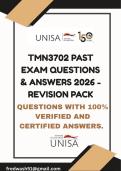 TMN3702 PAST EXAM QUESTIONS & ANSWERS 2026 - REVISION PACK