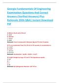 Georgia Fundamentals Of Engineering  Examination Questions And Correct  Answers &lpar;Verified Answers&rpar; Plus  Rationale 2026 Q&A&vert; Instant Download  Pdf 
