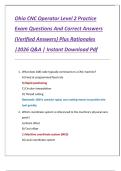 Ohio CNC Operator Level 2 Practice Exam Questions And Correct Answers &lpar;Verified Answers&rpar; Plus Rationales &vert;2026 Q&A &vert; Instant Download Pdf
