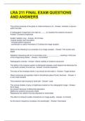 LRA 211 FINAL EXAM QUESTIONS AND ANSWERS 