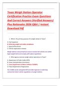 Texas Weigh Station Operator Certification Practice Exam Questions And Correct Answers &lpar;Verified Answers&rpar; Plus Rationales 2026 Q&A &vert; Instant  Download Pdf