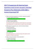 ASE T5 Suspension & Steering Exam  Questions And Correct Answers &lpar;Verified  Answers&rpar; Plus Rationales 2026 Q&A &vert;  Instant Download Pdf 