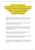 WGU D116 ADVANCED  PHARMACOLOGY OA EXAM STUDY GUIDE  2026&sol;2027 COMPLETE QUESTIONS WITH  CORRECT DETAILED ANSWERS &vert;&vert;  100&percnt; GUARANTEED PASS  <RECENT VERSION> 