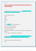 HEALTH AND WELLNESS CAOCHING BOARD EXAM QUESTIONS WITH 100&percnt; VERIFIED ANSWERS