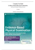 Complete Test Bank Evidence-Based Physical Examination&period; Best Practices for Health & Well-Being Assessment&period; 2nd Edition&period; &lpar;All Chapters&comma; Verified with Rationales&rpar;