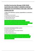 Certified Construction Manager &lpar;CCM&rpar; Exam Questions and Correct Answers &ndash; Comprehensive Certification Prep Guide