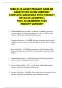 WGU D118 ADULT PRIMARY CARE OA  EXAM STUDY GUIDE 2026&sol;2027  COMPLETE QUESTIONS WITH CORRECT  DETAILED ANSWERS &vert;&vert;  100&percnt; GUARANTEED PASS  <RECENT VERSION> 