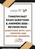 TMN3704 PAST EXAM QUESTIONS & ANSWERS 2026 - REVISION PACK