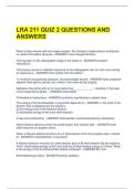 LRA 211 QUIZ 2 QUESTIONS AND ANSWERS 