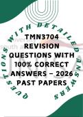 TMN3704 REVISION QUESTIONS WITH 100&percnt; CORRECT ANSWERS &ndash; 2026 PAST PAPERS