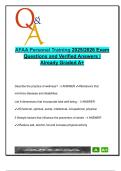 AFAA Personal Training &lpar;AFAA-PTF&rpar; &ndash; 250&plus; Verified Exam Q&A on Anatomy&comma; Energy Systems&comma; Joint Actions & Disease Prevention &vert; 2025&sol;2026